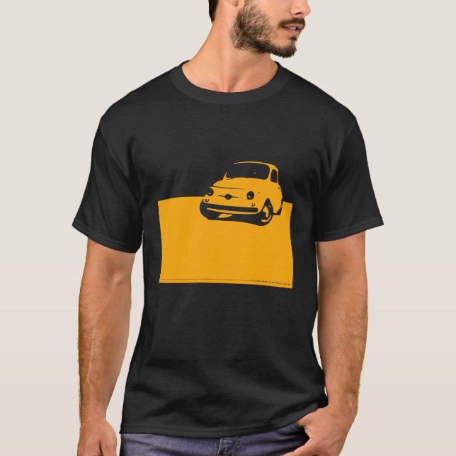 Camiseta Fiat 500, 1959 - amarele na obscuridade (Frente)