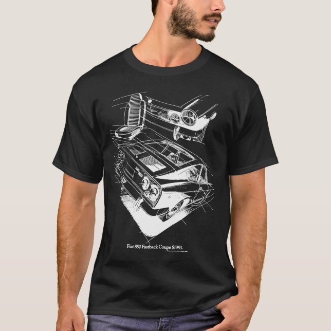 Camiseta FIAT 850 white on black31 (Frente)