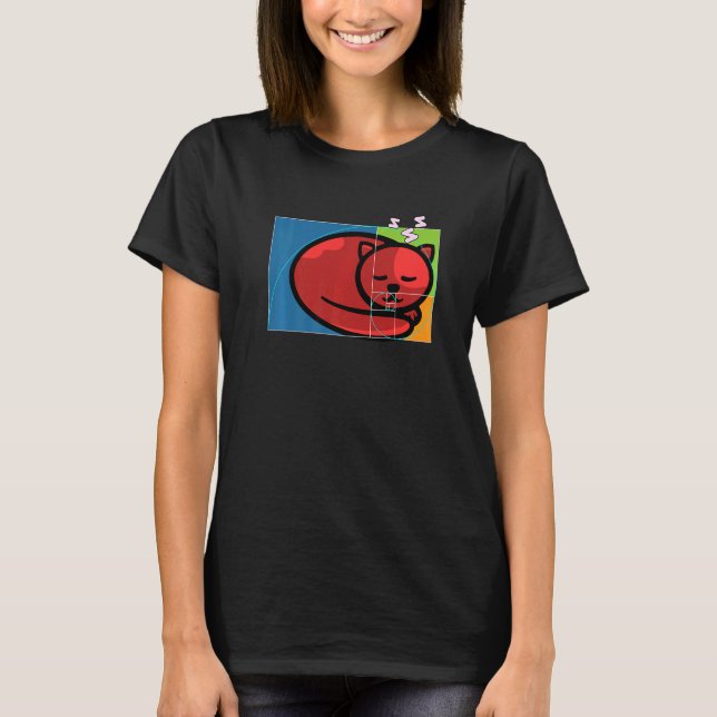 Camiseta Fibonacci Cat or Golden Ratio and Spiral or Fibona (Frente)