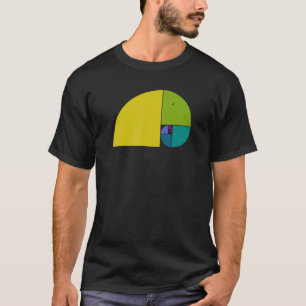 Camiseta Fibonacci Espiral 1 Ventilador F do Rácio do ouro