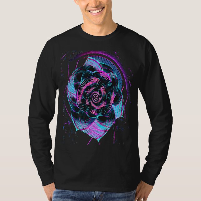 Camiseta Fibonacci Sequence Flower Vaporwave Aesthetics (Frente)