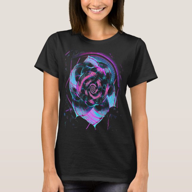 Camiseta Fibonacci Sequence Flower Vaporwave Aesthetics (Frente)