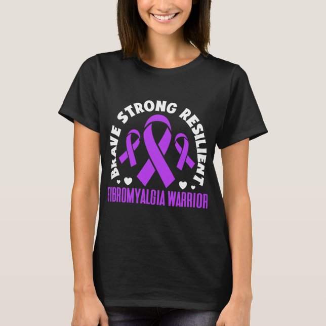 Camiseta Fibra Resiliente Forte Fibromialgia Guerreira Brav (Frente)