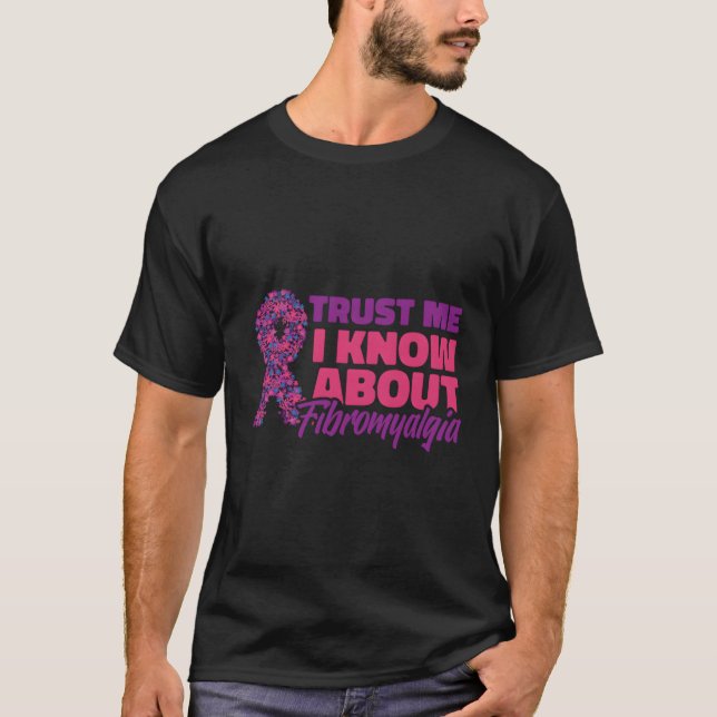 Camiseta Fibromialgia Consciência Confiança Fibromialgia Ro (Frente)