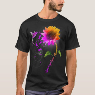Camiseta Fibromialgia Consciência Roxo Hummingbir de Girass