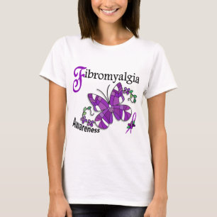 Camiseta Fibromialgia da borboleta 2 do vitral