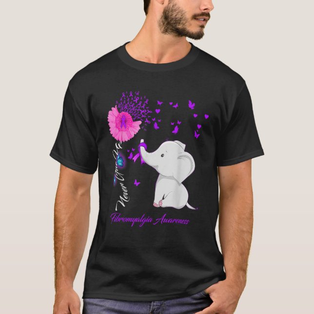 Camiseta Fibromialgia elefante Sensibilização Fibromialgia  (Frente)