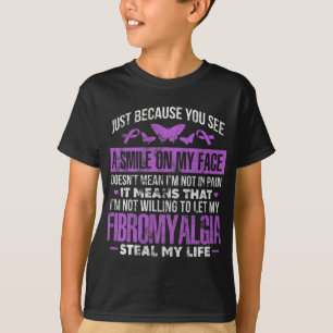 Camiseta Fibromialgia Fibro Guerreiro Roxo Borboleta
