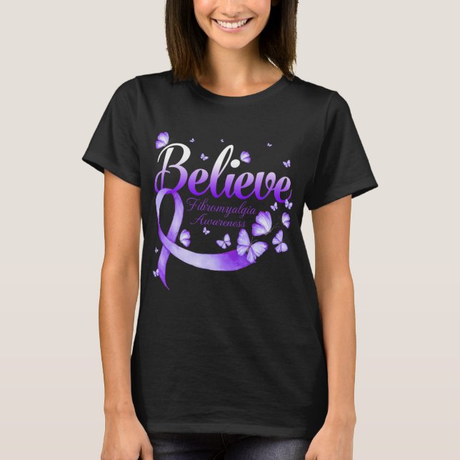 Camiseta Fibromialgia Sensibilização Borboleta 1 (Frente)