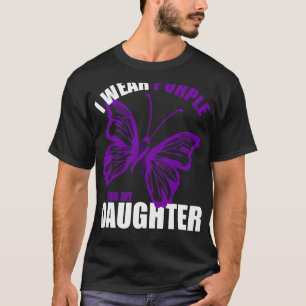 Camiseta Fibromialgia Sensibilização Borboleta Roxo Fita