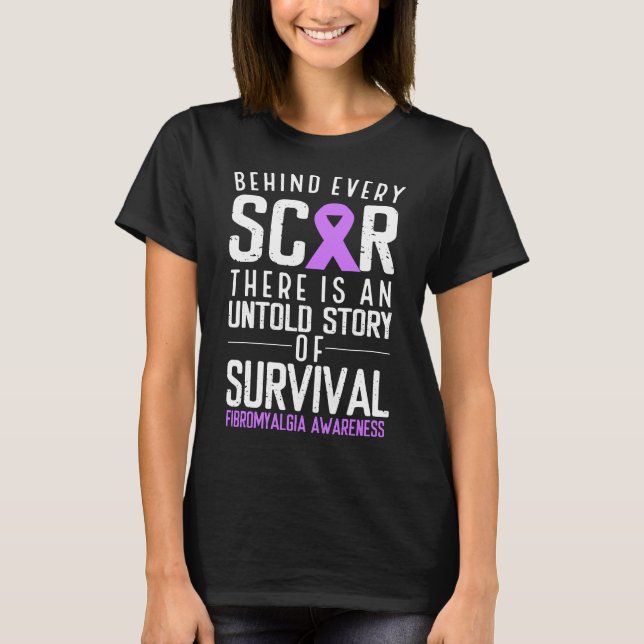 Camiseta Fibromialgia Sensibilização Mês Cada Sobrevivência (Frente)