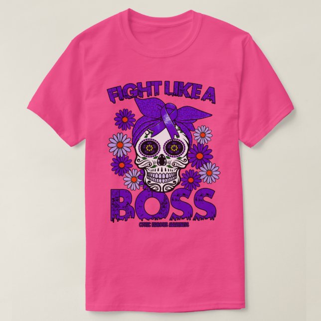 Camiseta Fibrose Cística A Consciência briga como chefe (Frente do Design)