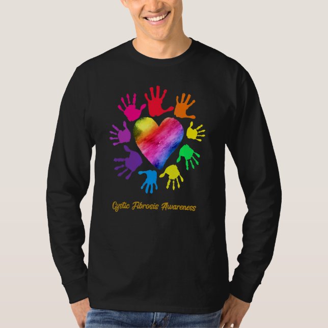 Camiseta Fibrose Cística A Consciência Mãos Fibrose Cística (Frente)