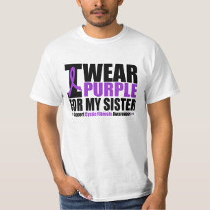 Camiseta Fibrose cística eu visto o roxo para minha irmã