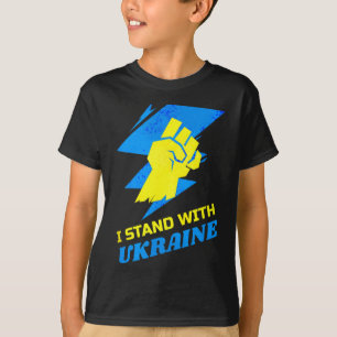 Camiseta Fica Com a Bandeira da Ucrânia Anti-Putin Diz Não 