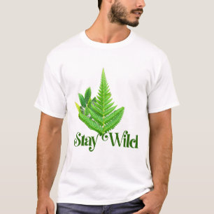Camiseta Fica Selvagem Amante da Natureza Fern