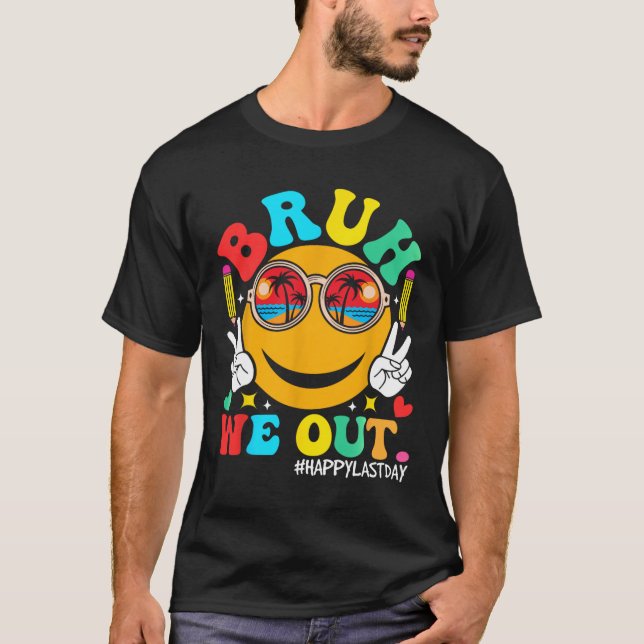 Camiseta Ficamos Felizes No Último Dia De Professora Garota (Frente)