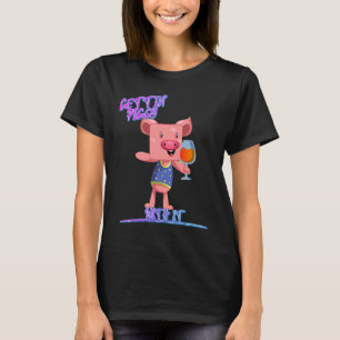 Camiseta Ficando Brincando Com Ele Bebendo Porco Engraçado