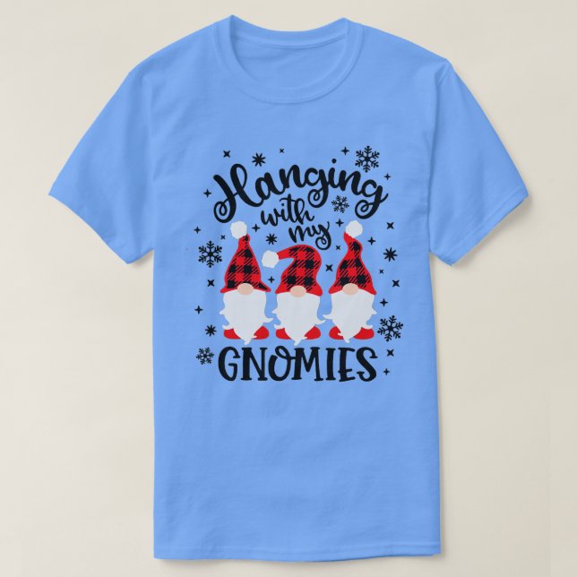 Camiseta Ficando Com Meus Gnomos Luzes De Natal Feliz (Frente do Design)