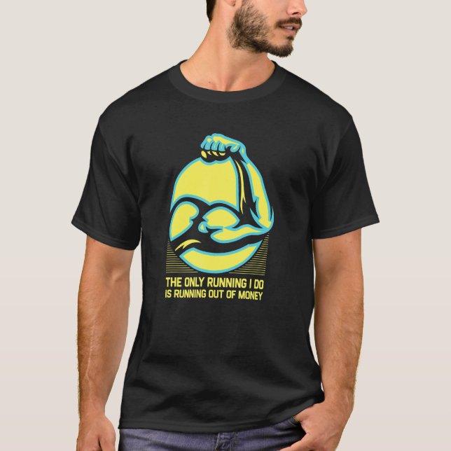 Camiseta Ficando Sem Dinheiro Engraçado Trabalhando Humor G (Frente)