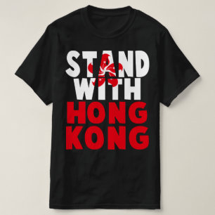 Camiseta ficar de pé com hong kong