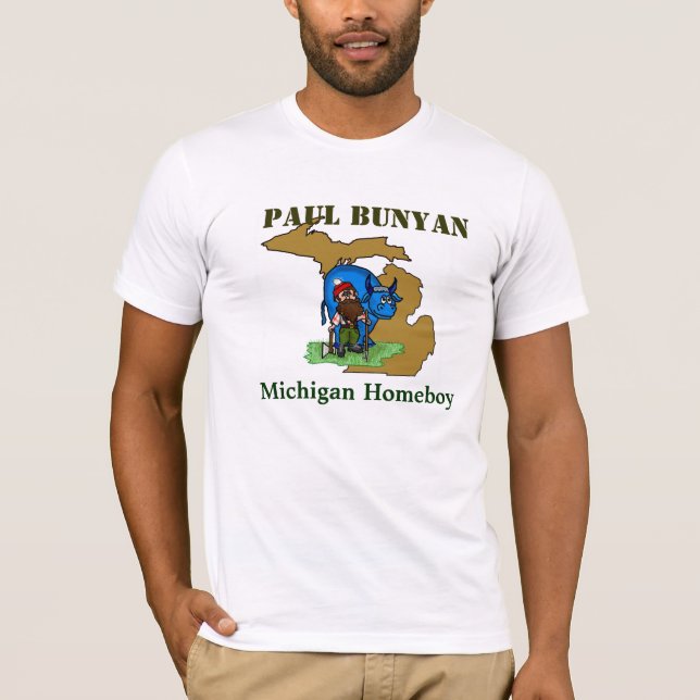 Camiseta Ficar em casa Paul Bunyan Michigan (Frente)