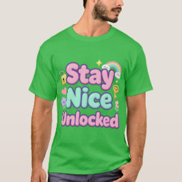 Camiseta Ficar Nice Desbloqueado Tipografia Fofo