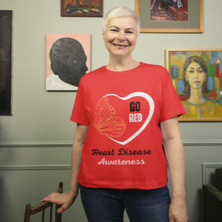 Camiseta Ficar vermelho para a consciência das doenças card