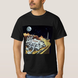 Camiseta Ficção científica retrô, Estação Espacial na Lua
