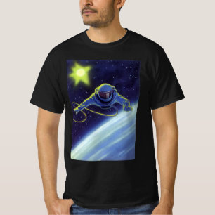 Camiseta Ficção Científica Vintage Astronauta em uma Caminh