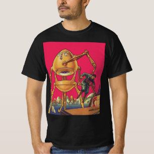Camiseta Ficção Científica Vintage Robô Alien Captura Homem