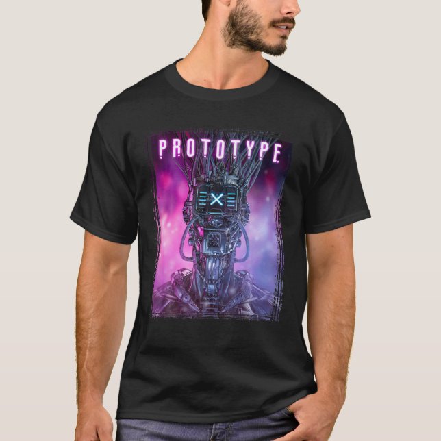 Camiseta Ficha científica Protótipo de Alienígena Cyberpunk (Frente)
