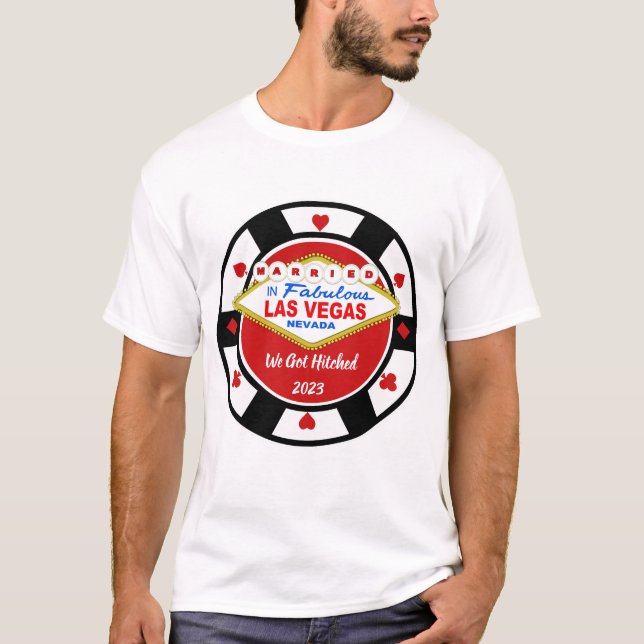Camiseta Ficha de Pôquer Casado em Vegas (Frente)