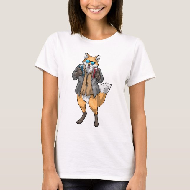 Camiseta Fichas de pôquer de pôquer de raposa Jogo de carta (Frente)