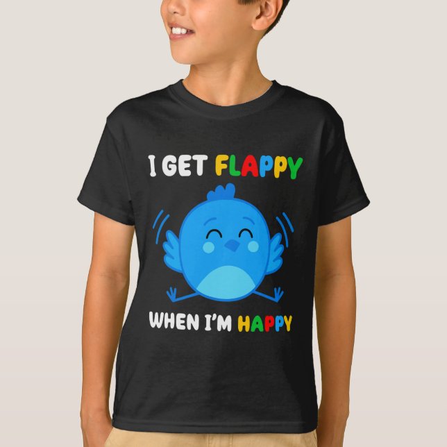 Camiseta Fico feliz quando sou feliz Autismo Sensibilização (Frente)