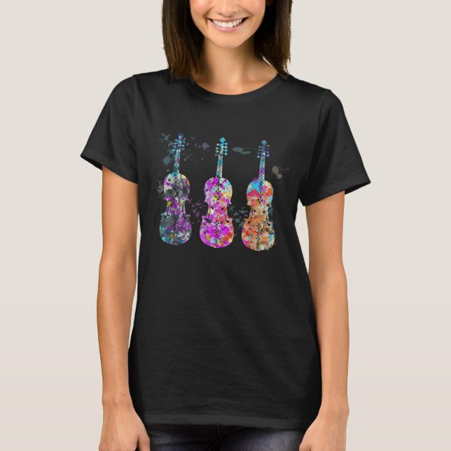 Camiseta Fiddles de Silhoule do Instrumento de Encaixe (Frente)