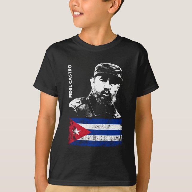 Camiseta Fidel Castro Cuba Revolution Bandeira Cubana (Frente)