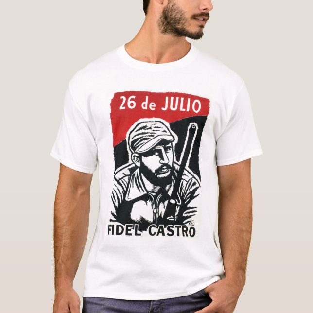 Camiseta Fidel Castro Movimento Revolução Cubana Propaganda (Frente)