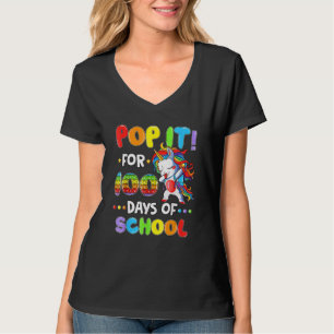 Camiseta Fidget Pop It For 100th Day Of School Unicorn Stud