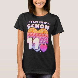 Camiseta Fidget Toy pop it coração para meninas 11 de anive