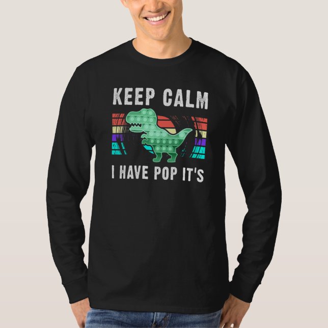 Camiseta Fidget Toy Pop It Dinosaur Para Rapazes (Frente)