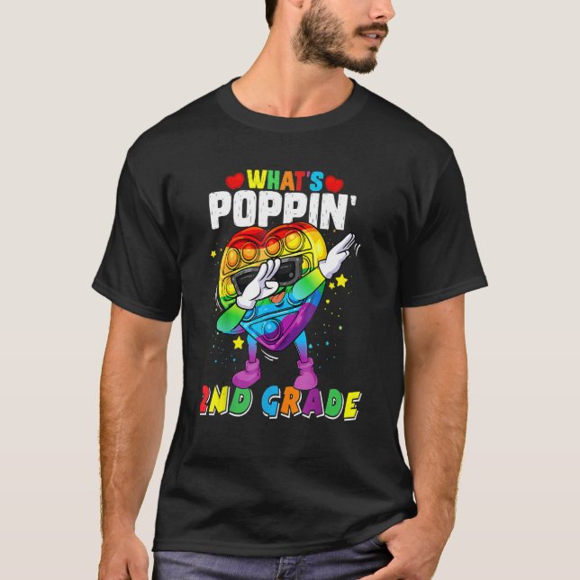 Camiseta Fidget Toy What's Poppin' 2nd Grade 100th day of s (Frente)