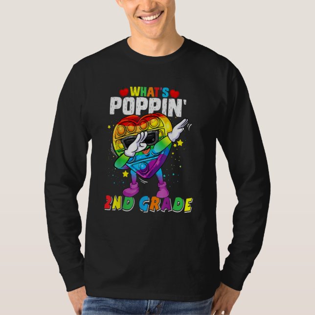 Camiseta Fidget Toy What's Poppin' 2nd Grade 100th Day Of S (Frente)
