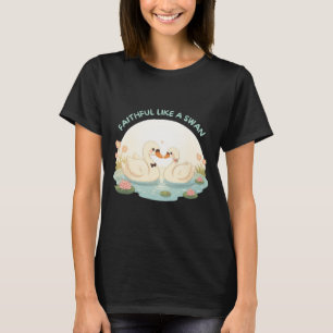 Camiseta Fiel Como um Cisne – Ilustração de Casal de Cisnes
