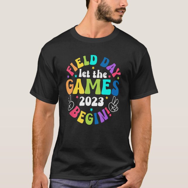 Camiseta Field Day 2023 Let The Games Begin Kids Boys Girls (Frente)