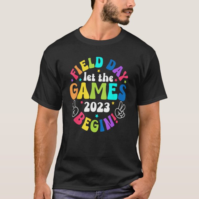 Camiseta Field Day 2023 Let The Games Begin Kids Boys Girls (Frente)