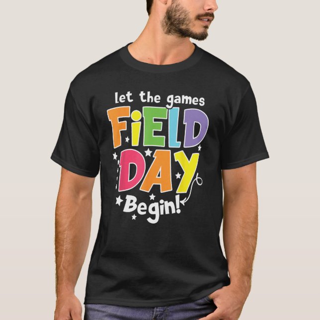 Camiseta Field Day Let The Games Begin Kids Boys Girls Teac (Frente)