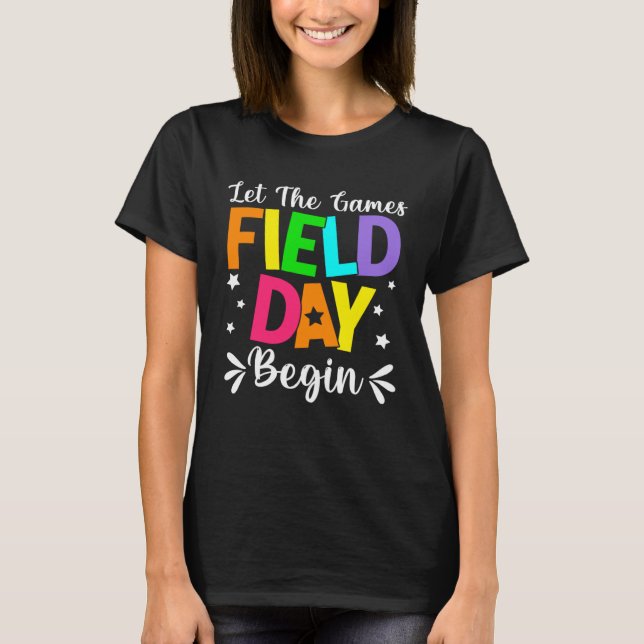 Camiseta Field Day Let The Games Begin Teacher Boys Kids Fi (Frente)