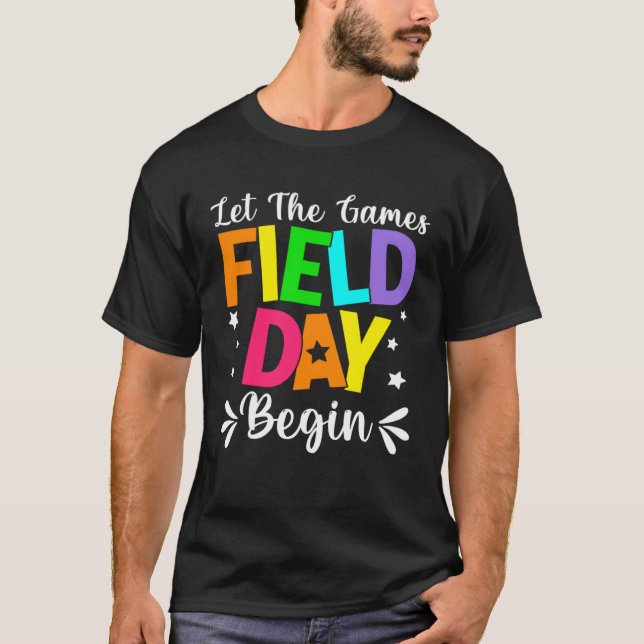 Camiseta Field Day Let The Games Begin Teacher Boys Kids Fi (Frente)