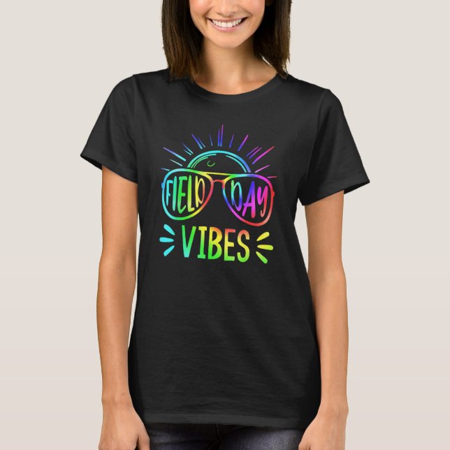 Camiseta FIELD DAY VIBES 2023 Teacher Kids Groovy Tie Dye H (Frente)